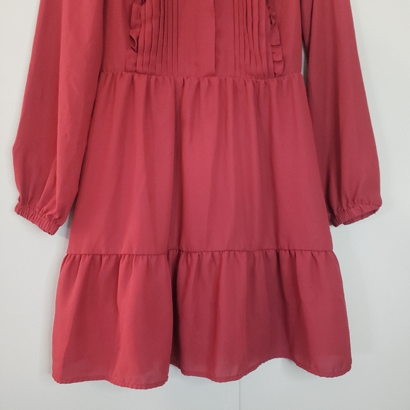 J. Crew Mercantile Long Sleeve High Neck Burgundy Dress - Picture 6 of 12